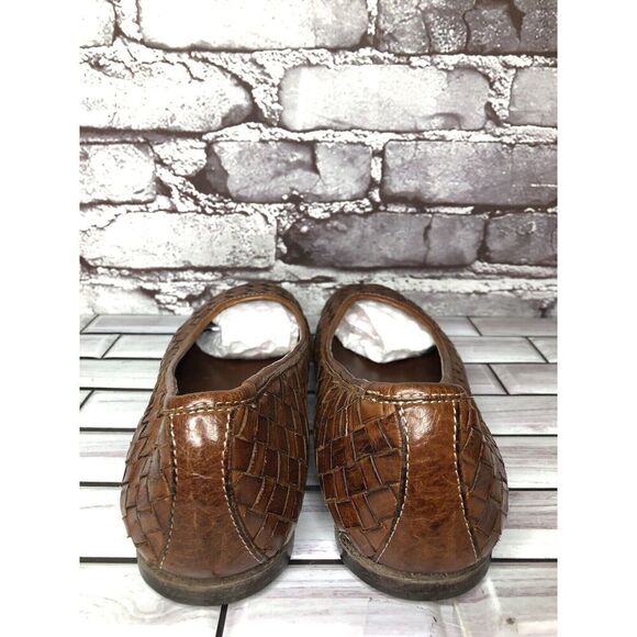 Calzoleria Toscana Woven Brown Leather Round Toe Ballet Flats Women’s 40EU/9M US - Picture 6 of 16